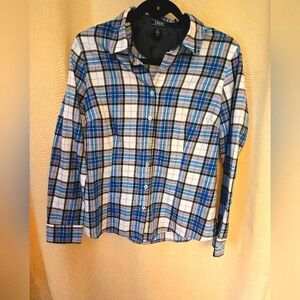 Izod Blue, Pink and White Button Down Shirt Sz L EUC